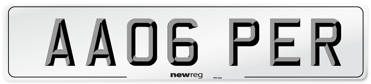 AA06 PER Number Plate from New Reg